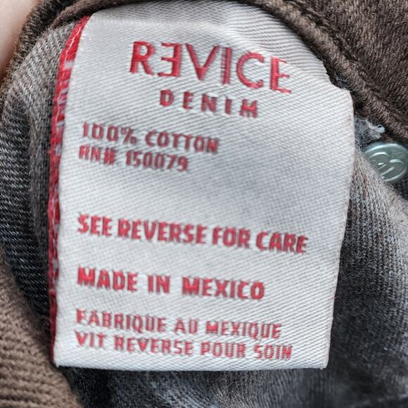 Revice Venus Flare Star Jeans Womens Tag27" Act 25" Hi-Rise Rear Stitching Brown - Picture 5 of 6